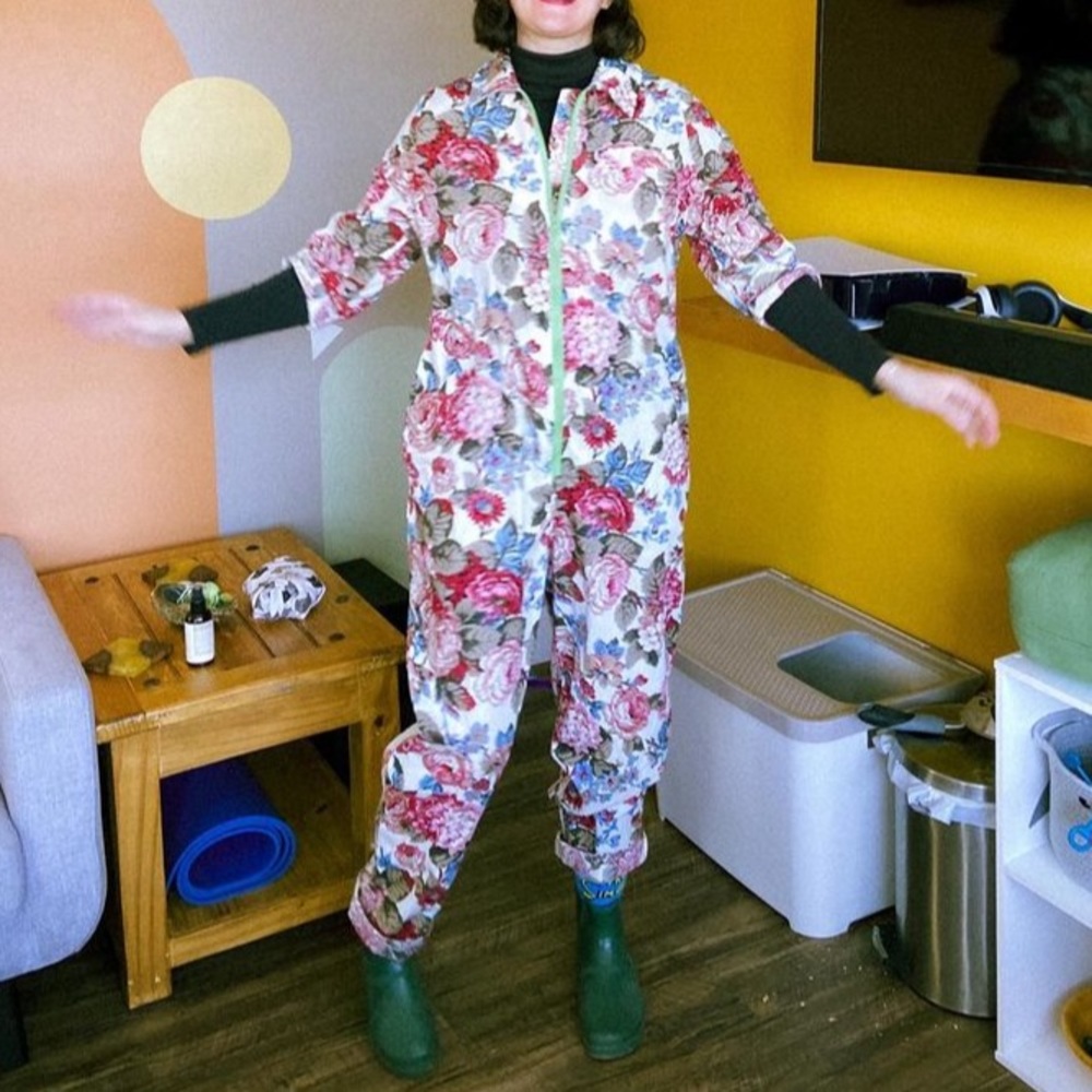 Red Sky Baggy Boiler Suit Floral Large